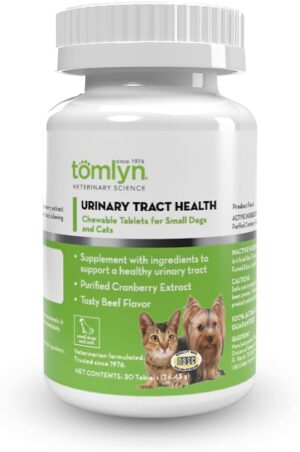 TOMLYN Urinary Tract Health Chewable Tablet, Cranberry Chews for Dogs and Cats, 30ct