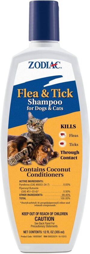 Zodiac Flea & Tick Shampoo for Dogs & Cats, 12-ounce