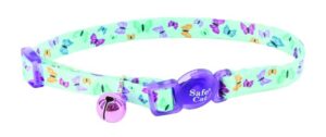 Safe Cat® Fashion Adjustable Breakaway Collar, Butterflies Cat 1pc 3/8" x 8"-12"