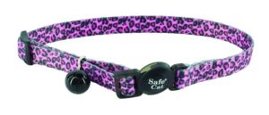 Safe Cat® Fashion Adjustable Breakaway Collar, Pink Cheetah Cat 1pc 3/8" x 8"-12"