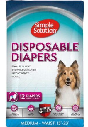 SIMPLE SOLUTION DISPOSABLE DOG DIAPERS MD-12 PK