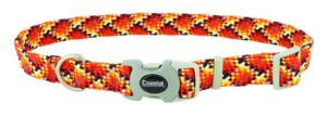 Pro Active Adjustable Woven Reflective Dog Collar, Burning Blocks