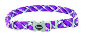 Pro Active Adjustable Woven Reflective Dog Collar, Woven Violet, 1" x 18-26"