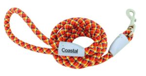 Pro Active Woven Reflective Rope Leash, Burning Blocks, 1" x 6'