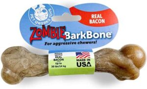 Pet Qwerks Zombie Nylon BarkBone - Bacon Flavor - For Extreme Chewers