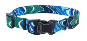 Inspire Adjustable Fashion Dog Collar, Malachite Magic, Medium - 1" x 14"-20"