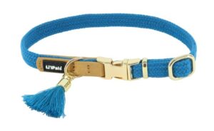 Li'l Pals® Woven Collar with Tassel, Blue, Petite X-Small Dog 1pc 3/8" x 6-8"