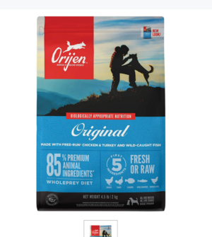 ORIJEN D ORIGINAL 4.5lb DRY DOG FOOD