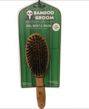 Bamboo Groom Oval Boar Bristle Brush Large