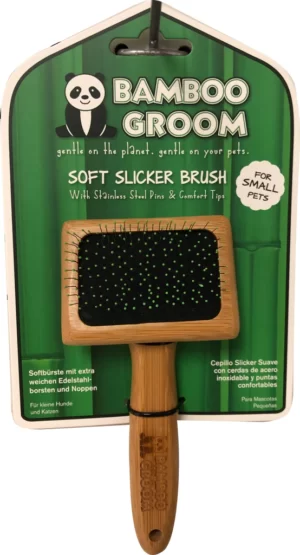 Paws/Alcott - Bamboo Groom Soft Slicker Brush W/Ss Pins Sm