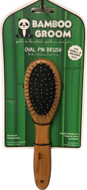 Paws/Alcott - Bamboo Groom Oval Pin Brush W/Ss Pins Sm/Md