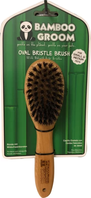 Bamboo Groom Oval Boar Bristle Brush Sm/Md