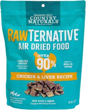 Grandma Mae's Country Naturals RawTernative Air Dried Dog Food 1 LB Chicken and Chicken Liver Recipe