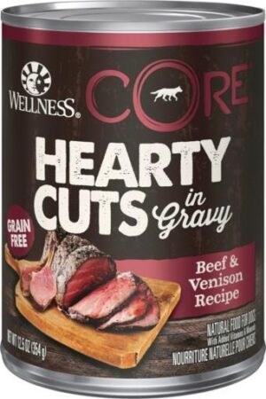 Wellness Core Natural Grain Free Hearty Cuts Dog Food Beef & Venison  12 oz