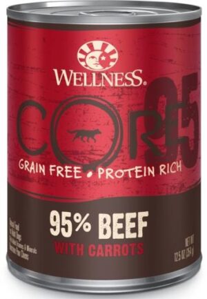 Wellness Core 95% Beef with Carrots Canned Dog Food  12.5 oz