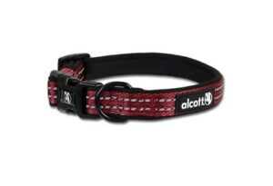 ALCOTT NYLON COLLAR MD BRIGHT RED ADVENTURE 14-20IN LENGTH