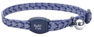 Safe Cat Adjustable Breakaway Collar Magnetic Buckle Grey Silver Arrows Cat  3/8x8-12in