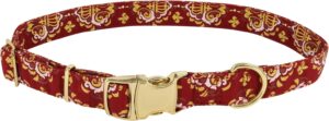 Accent Metallic Dog Collar Royal Burgundy Crowns