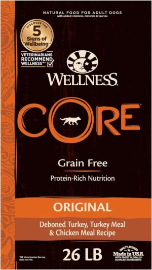 Wellness Core Natural Grain Free Dry Dog Food Original Recipe 24 lb