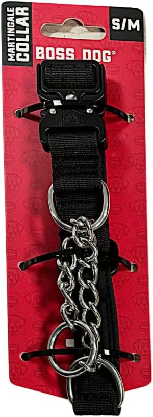 Boss Dog Martingale Collar (Black, Small/Medium)