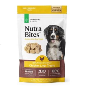 Ultimate Pet Nutrition Nutra Bites Freeze-Dried Raw Chicken Liver Dog Treats 4oz