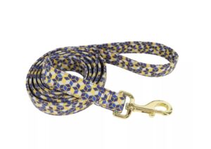 Accent Metallic Dog Leash Classic Blue Diamonds