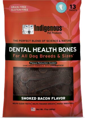 INDIGENOUS DENTAL HEALTH BONES - SMOKED BACON FLAVOR 13 COUNT