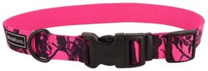 Water And Woods Blaze Adjustable Patterned Dog Collar Neon Pink Tree Dog 1inx18-26in