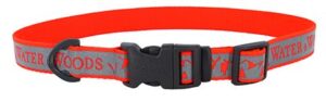 Water And Woods Adjustable Reflective Dog Collar Orange Dog 1inx14-20in