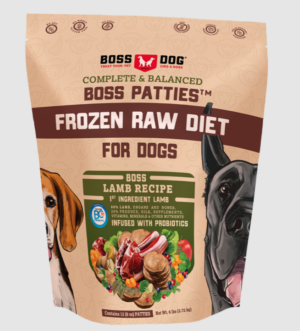 BOSS DOG FROZEN RAW DOG FOOD | LAMB PATTIES 6 LB