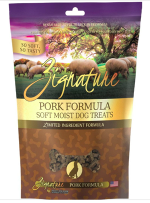 ZIGNATURE SOFT DOG TREATS | PORK 4 OZ