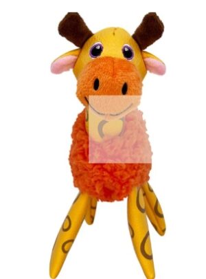 KONG Floofs Shakers Giraffe Squeaky Dog Plush Toy, Yellow