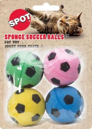 Ethical Pet 4 Pack Sponge Soccer Ball Cat Toy