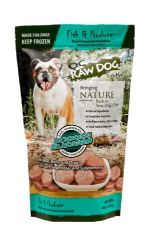 OC Raw Sliders Fish Produce Dog Food 4lb